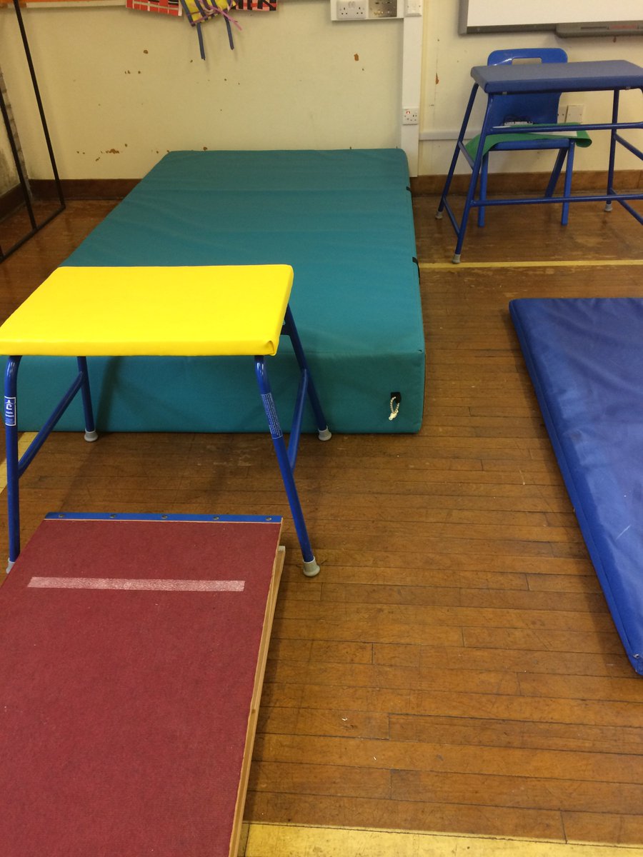 During gymnastics we were learning to jump from a vault and land with control. We were quite skilled at this.
