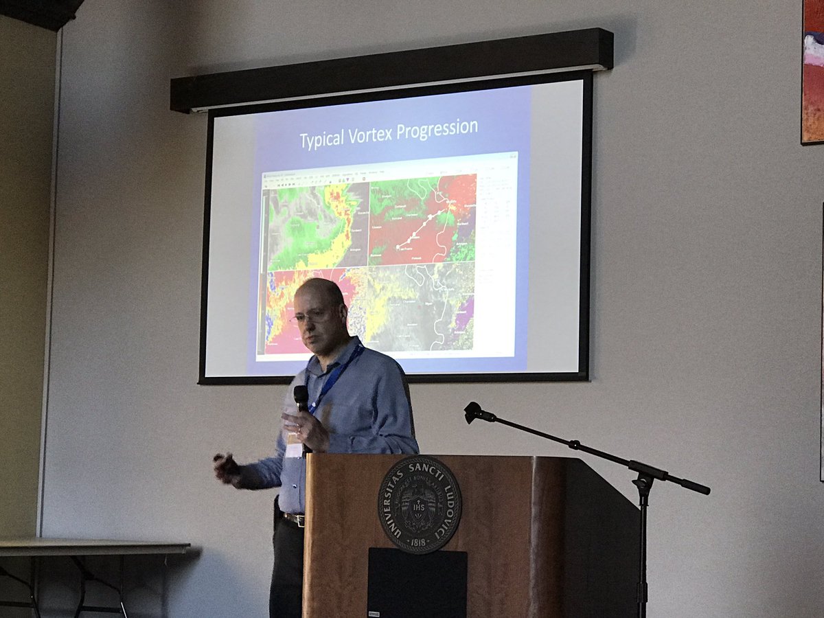 CVKING_WX's tweet photo. @PatWxspo giving a great review of QLCS tornadoes. #bowecho17 https://t.co/WdaBiVQKC6