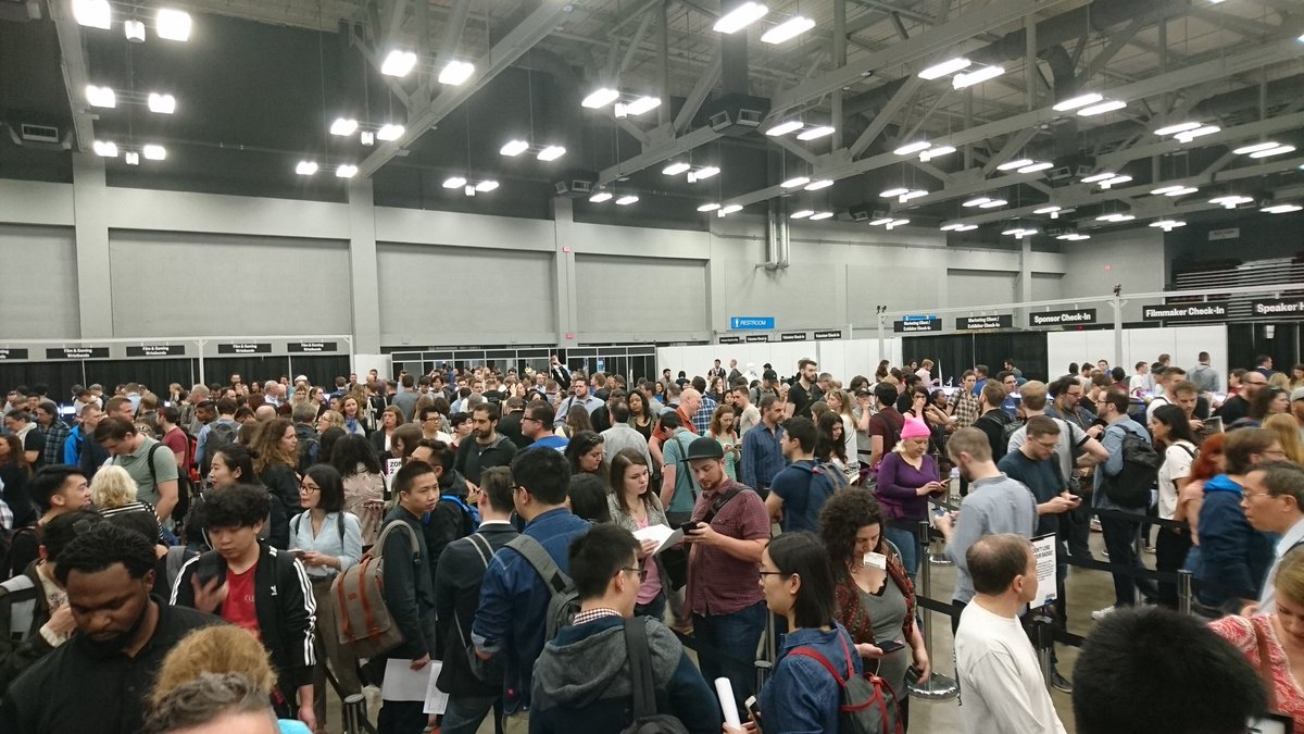 Badge pickup madness. #SXSW #SXSW2017