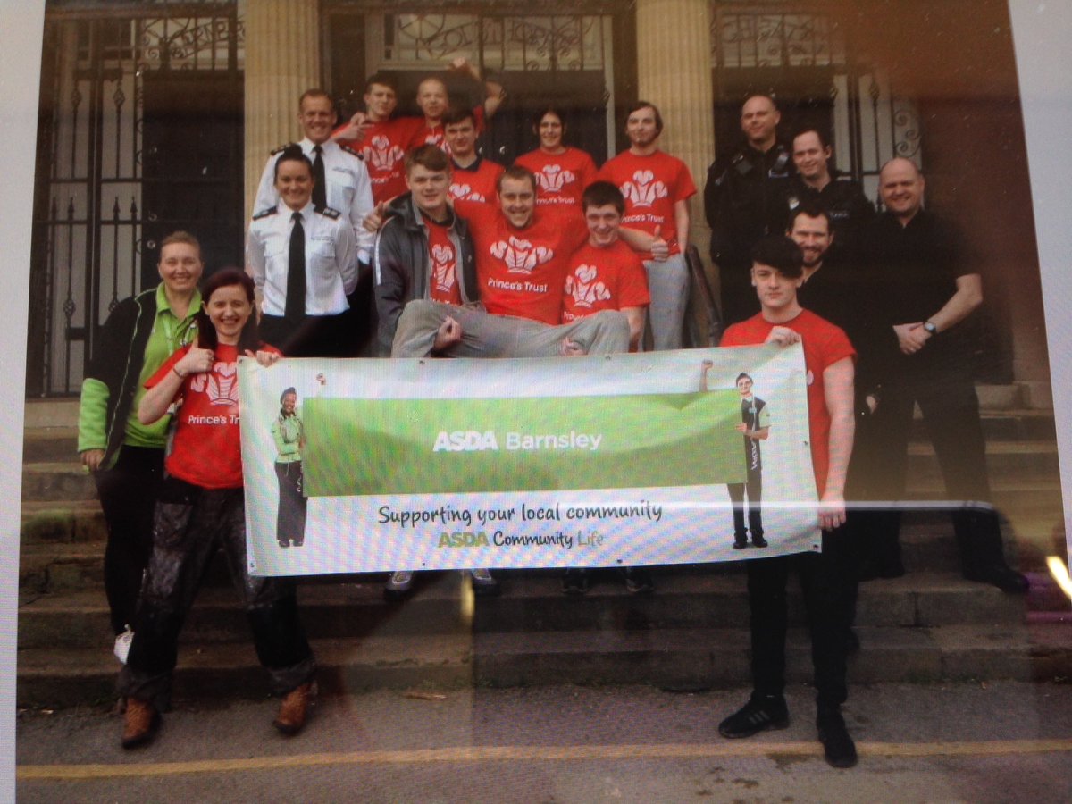 asdabarnsley's tweet photo. ASDA Barnsley support local prince trust decorating playhouse theatre in goldthrope well done https://t.co/5eJk4t0FMF