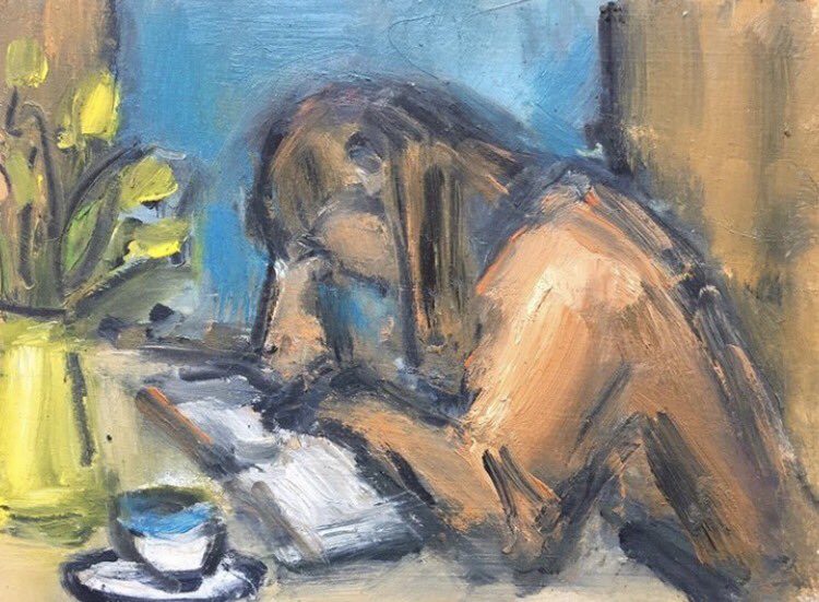 SOLD! Ghislaine Howard 'Woman Reading' over half the exhibition has sold two weeks before the preview! #thehumantouch #aretrospective #lymm