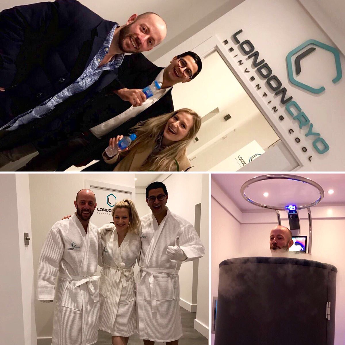 LondonCryo's tweet photo. Colleagues that FREEZE together ACHIEVE together Thanks for visiting us and good luck with the #londonmarathon @sunnyrhino #londoncryo https://t.co/aNJCl6Kzm7