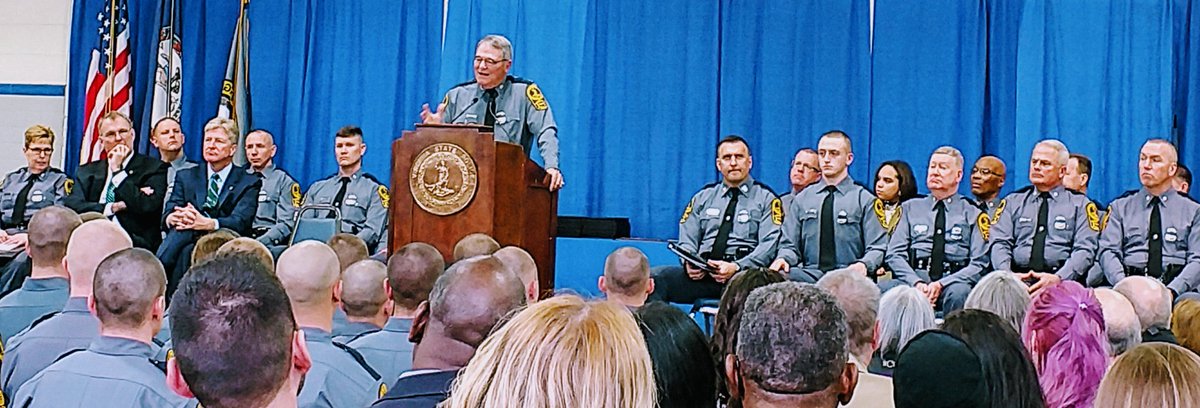 VSPPIO's tweet photo. VSP Superintendent Col. W. Steven Flaherty tells graduates: "Our people truly are and always have been our biggest asset." #125thgraduation https://t.co/KOG20bILqg