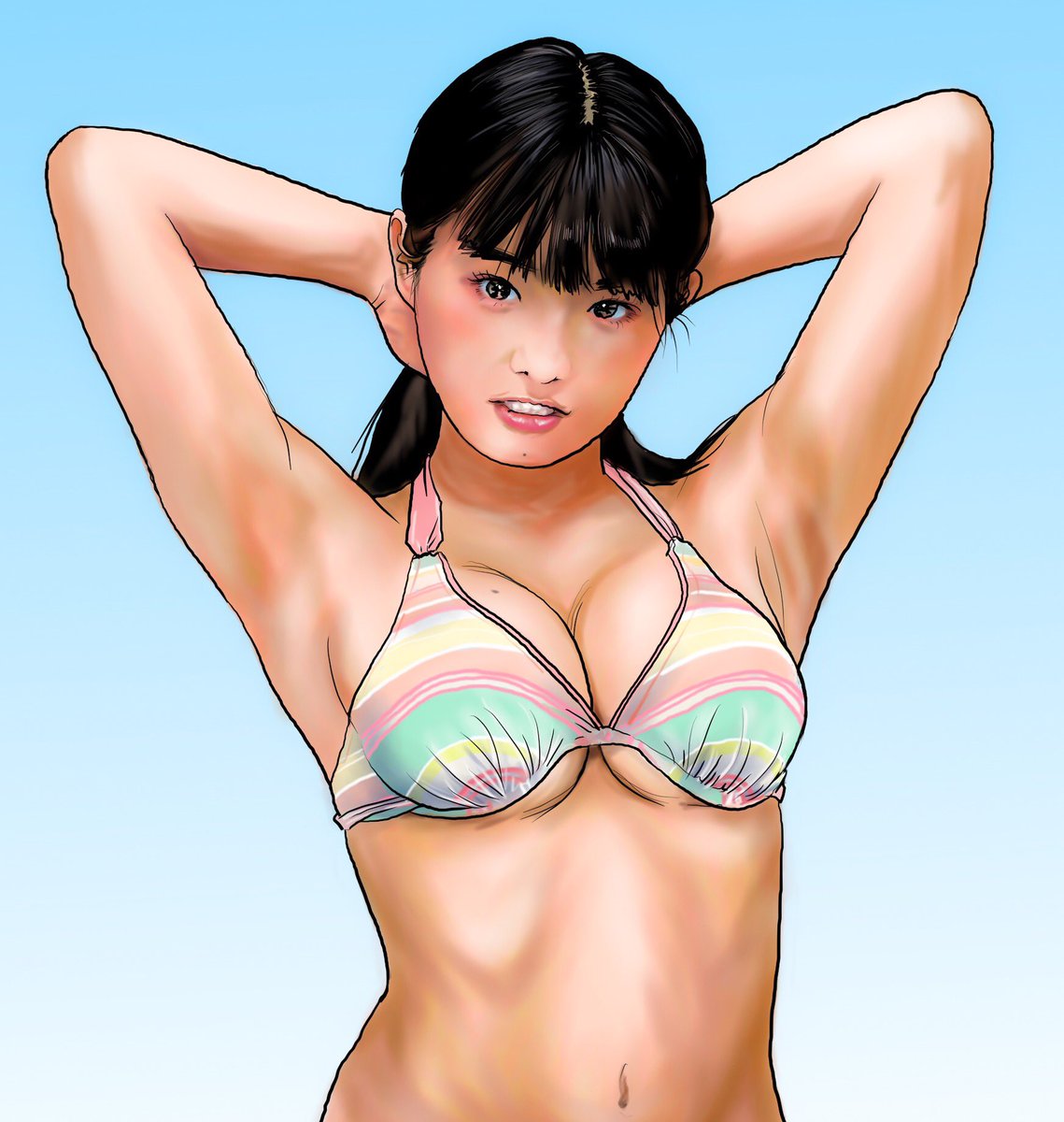 てらりん Twitterren 片岡沙耶さん Saya38 似顔絵 イラスト イラストレーション グラビアアイドル 片岡沙耶 Caricature Illustration Portrait Artwork Drawing Bikinimodel Sayakataoka T Co Kxxnkjkptt