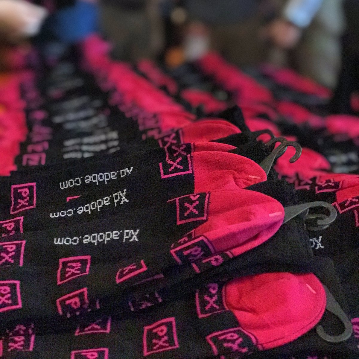 tomkrcha's tweet photo. #AdobeXD socks for everyone at SXSW. Come by Marriott for all day XD sessions! #AdobeSXSW https://t.co/LEOpqE5ujp