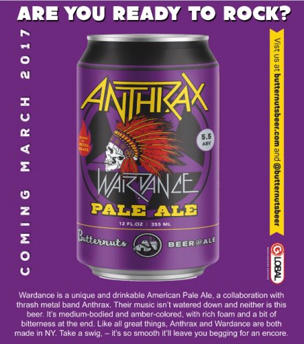 Anthrax's tweet photo. JOIN ANTHRAX FOR OUR NEW YORK CITY "WARDANCE" BEER CRAWL March 28

All the info &amp; RSVP - https://t.co/EPvQmYn9gb 

@ButternutsBeer https://t.co/D2JTW4myQm