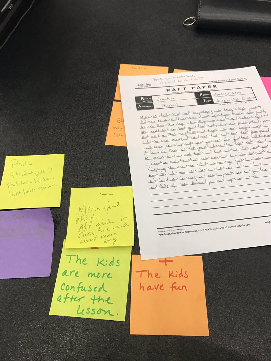 KleinSocStudies's tweet photo. High Quality Teacher RAFT - Apology letter to Ss with fortune/misfortune prompts! @jenny_mcgown #promise2purpose #guidingdocuments https://t.co/qAEpZN8xdk