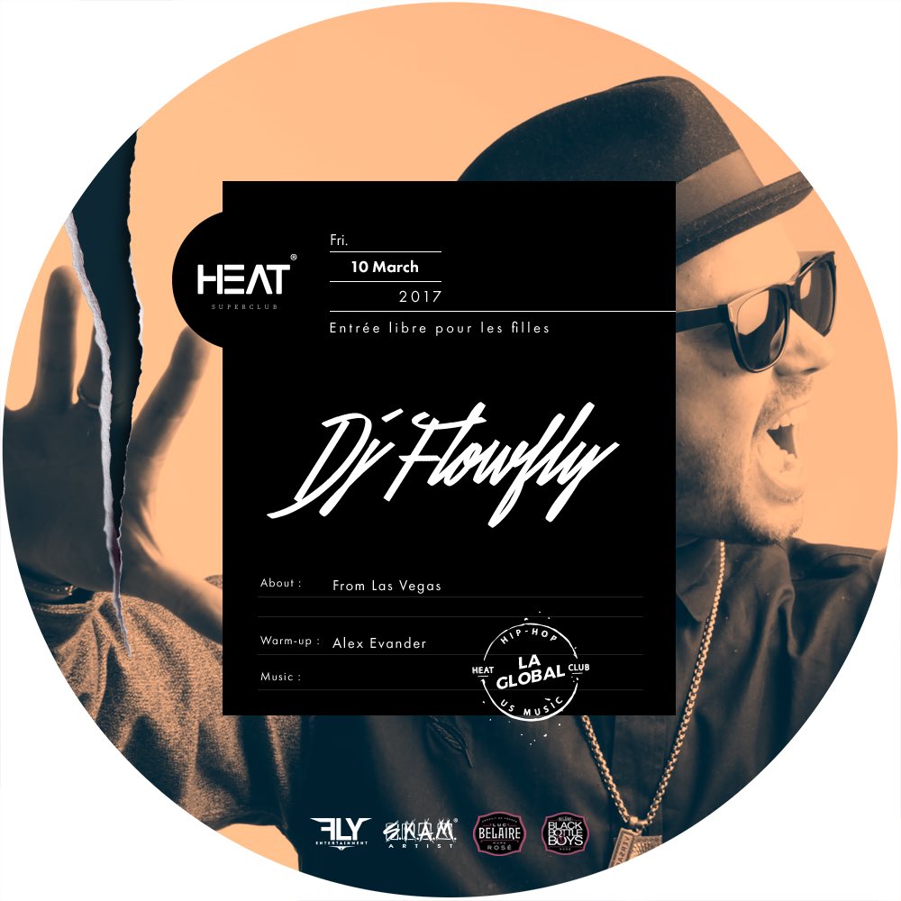 Ce soir hip-hop music by <a href="/DjFlowfly/">Dj Flowfly</a> &amp; <a href="/Alex_Evander/">ALEX EVANDER</a> ! Entrée libre pour les filles. Resas : 06 14 010 039 #heatclub
