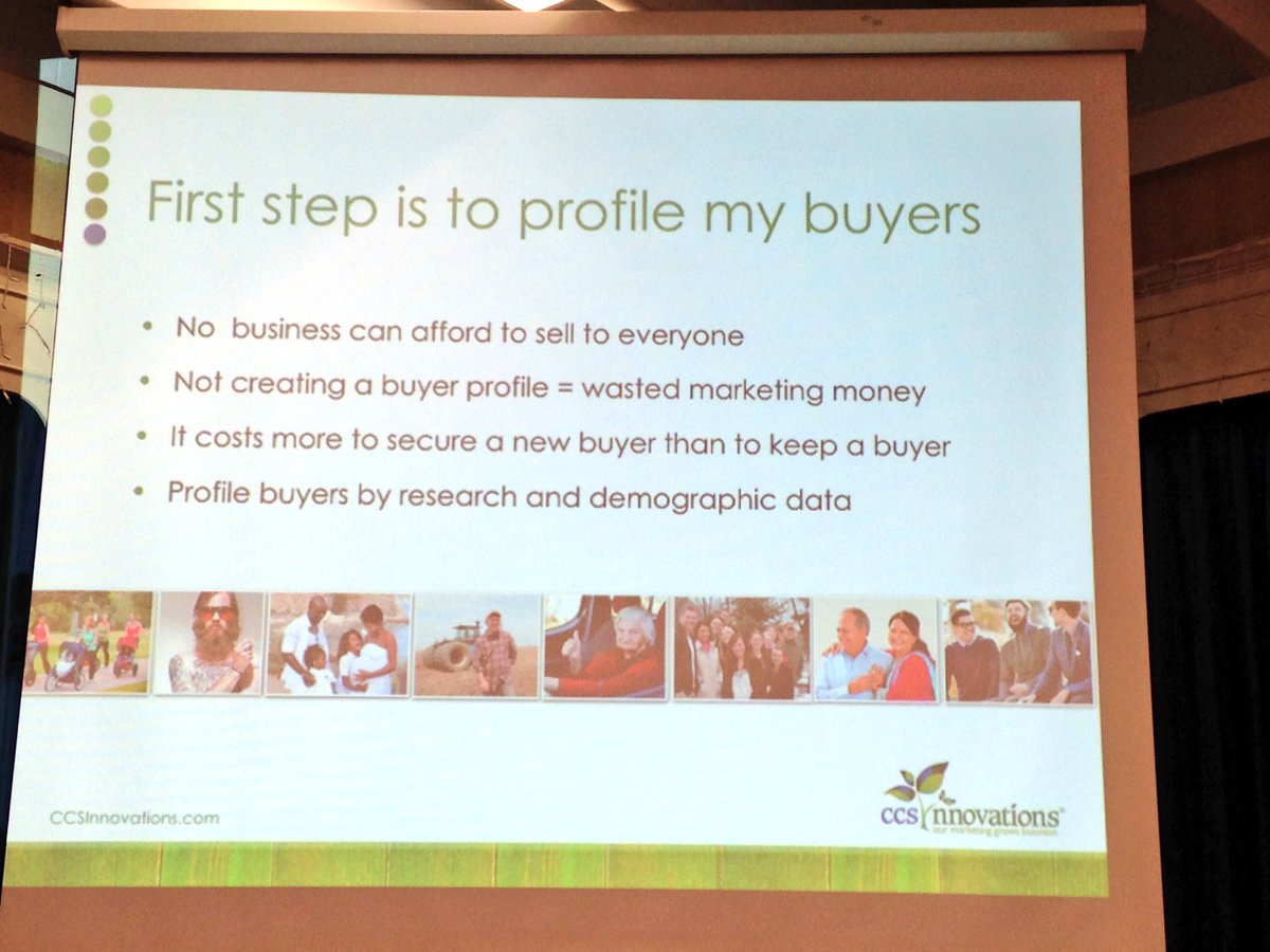LoudounSmallBiz's tweet photo. Let's face it: you can't sell to everyone. Marketing efforts must be targeted. Care for existing customers and target similar buyers #FFRI17 https://t.co/JZNt6YFXKY