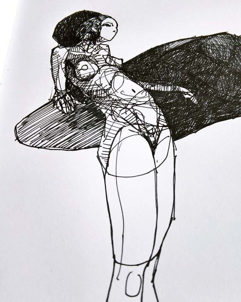 BruceHollister's tweet photo. Morning #coffee and #ink at #Zinque 
#brucehollister #hollisterart #twitter #drawing #sket… https://t.co/YF2zmWgdIs https://t.co/qID4YVAahk