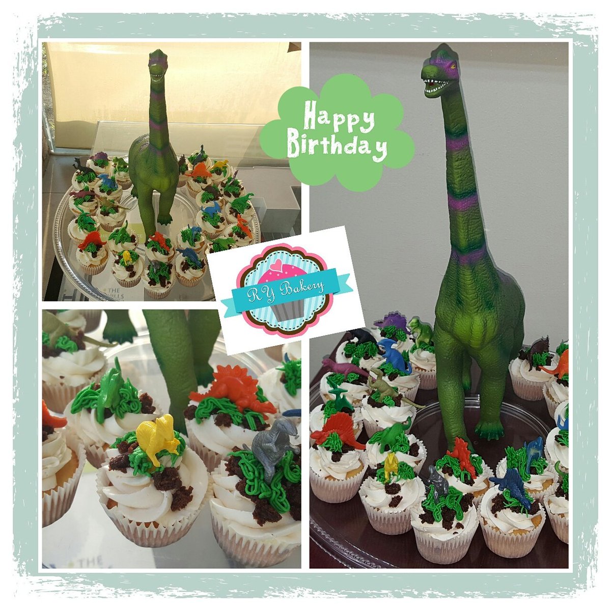 RYBakery's tweet photo. #Pastel para celebrar el #Cumpleaños de un fans de los #Dinosaurios #RYBakery #HappyBirthday #Cupakes #CupcakesDeVainilla #Dinosaur #THI https://t.co/KCOI8h9ZIH