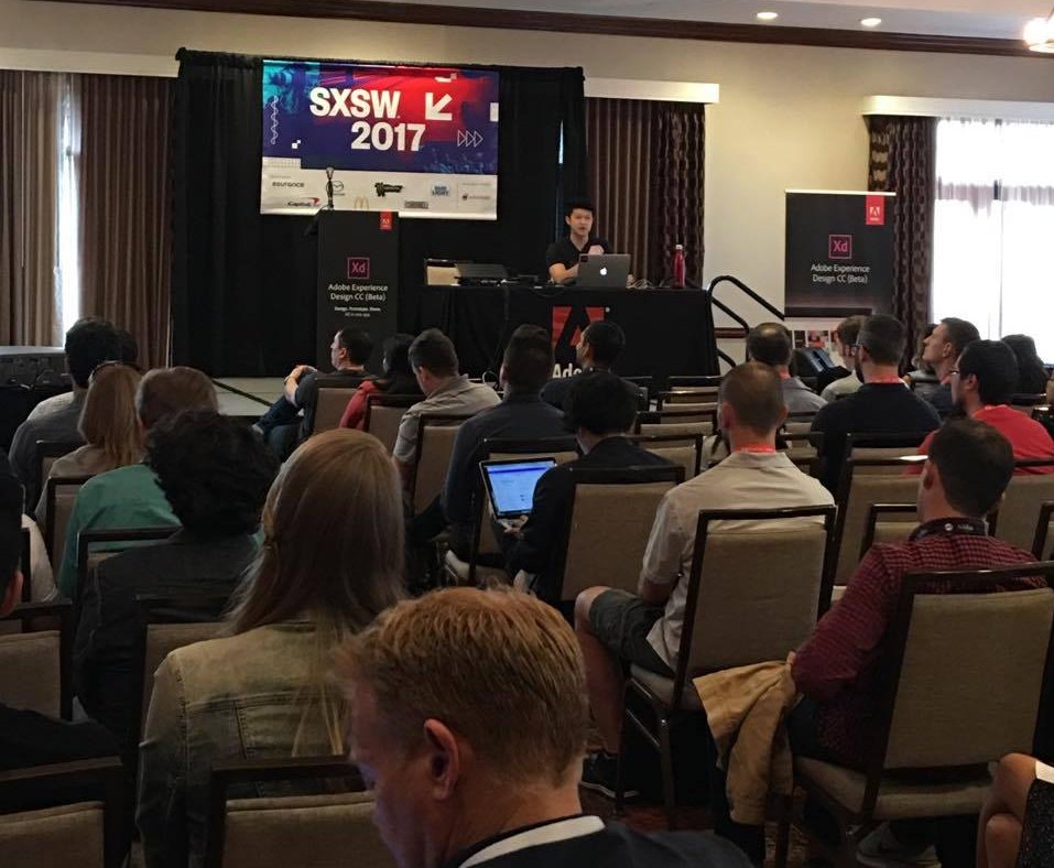 AdobeXD's tweet photo. "Ideas become designs when the right tools externalize the creations that only the mind can see." @hoyle_wang #AdobeSXSW #SXSW https://t.co/sXcCEFahbB