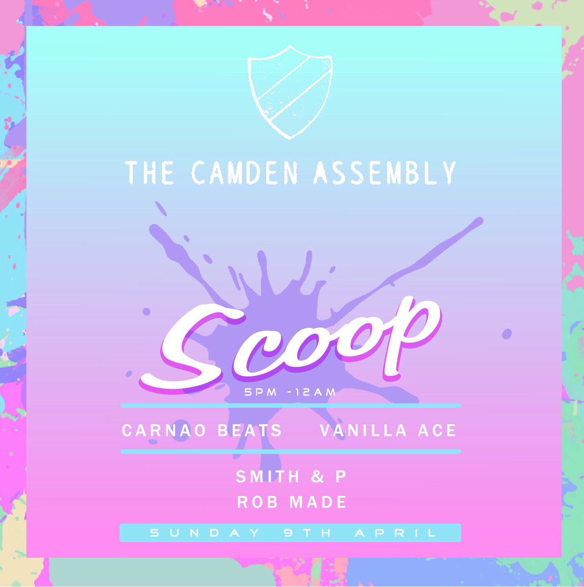 DAY PARTY PEOPLE 🎉
Myself &amp; <a href="/VanillaAce1/">WyldCard Records</a> are hosting a series of <a href="/SCOOPparties/">SCOOP</a> 1st up 

Camden Assembly 9th April 

residentadvisor.net/event.aspx?945…