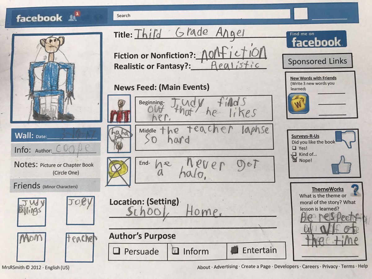 VanAllen_ICCSD's tweet photo. 3rd gr Ss w/ @belltami2 creating Facebook profiles in re. to the books that they are reading #RocketsRock https://t.co/rejwcORzJd