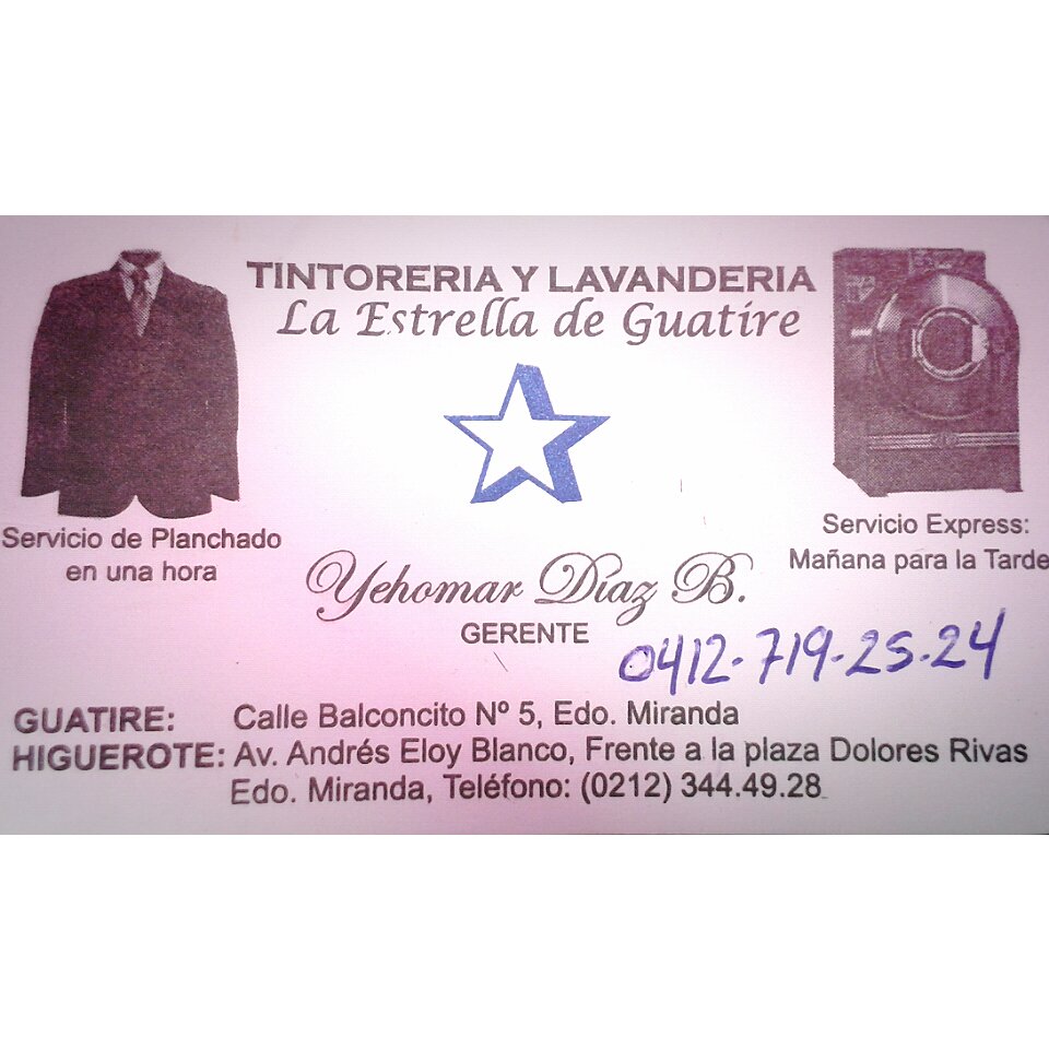 Concédele a tu ropa el trato que se merece en la tintorería y lavandería "La Estrella de Guatire" #Guatire