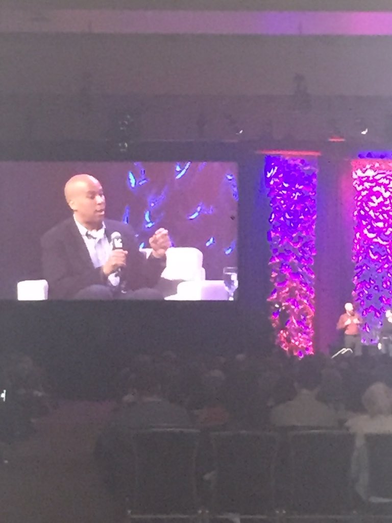 Back row view of Cory Booker keynoting #sxsw. Get to your sessions early, folks! Lines are looong.