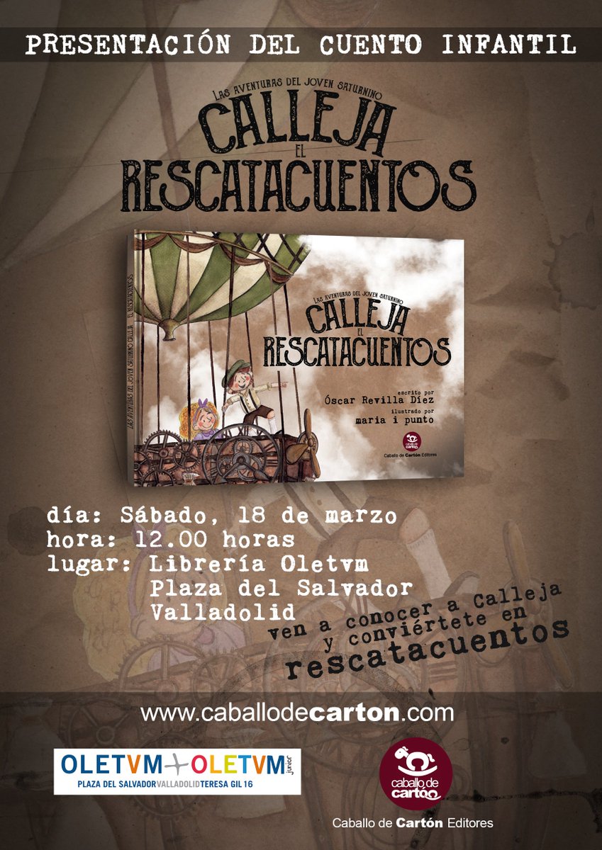 Oletvm's tweet photo. ¿Alguna vez has escuchado eso de "tienes más cuento que Calleja"? 😀
Ven a conocer a Calleja (Sábado 18 a las 12:00h) #Valladolid #Cuento https://t.co/o2ws8ceTCF