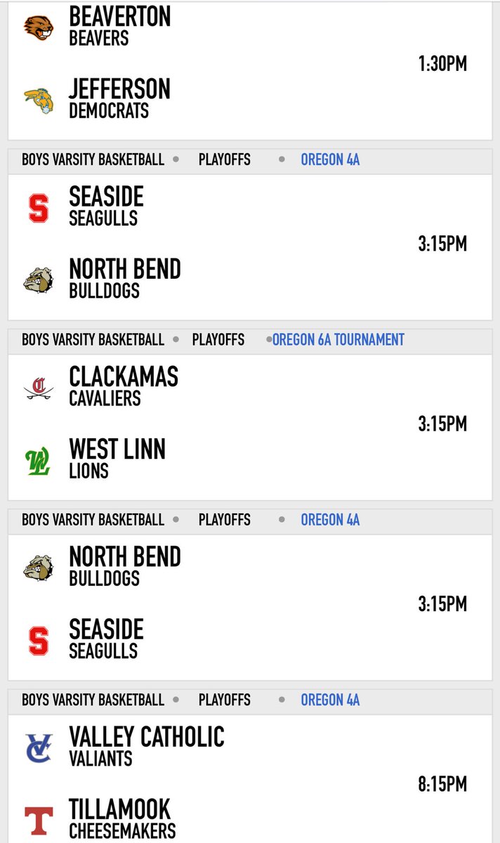 Follow the rest of the Oregon High School State Tournament today!
scorebooklive.com/games?date=201…