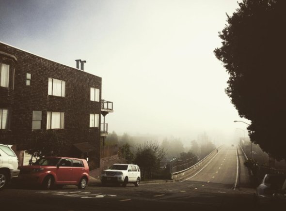 On our way to our Dogpatch factory yesterday morning, Karl the Fog popped by to say hello. #fogpatch