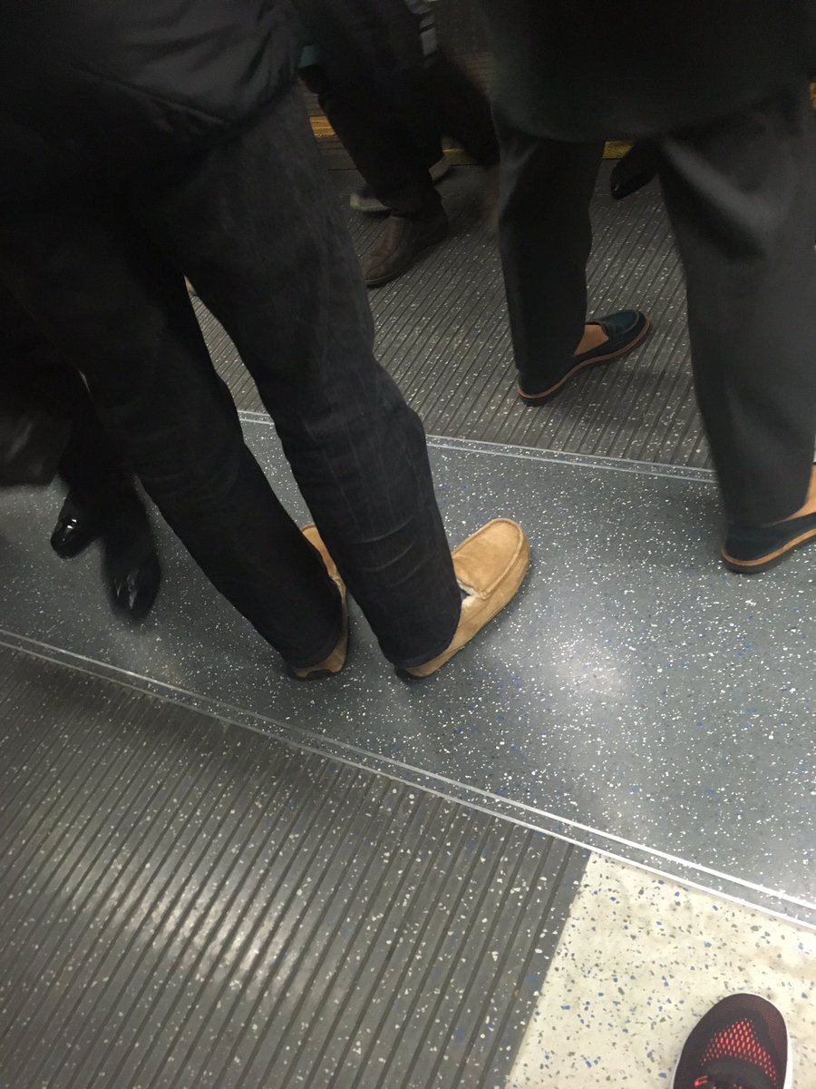 man wearing slippers