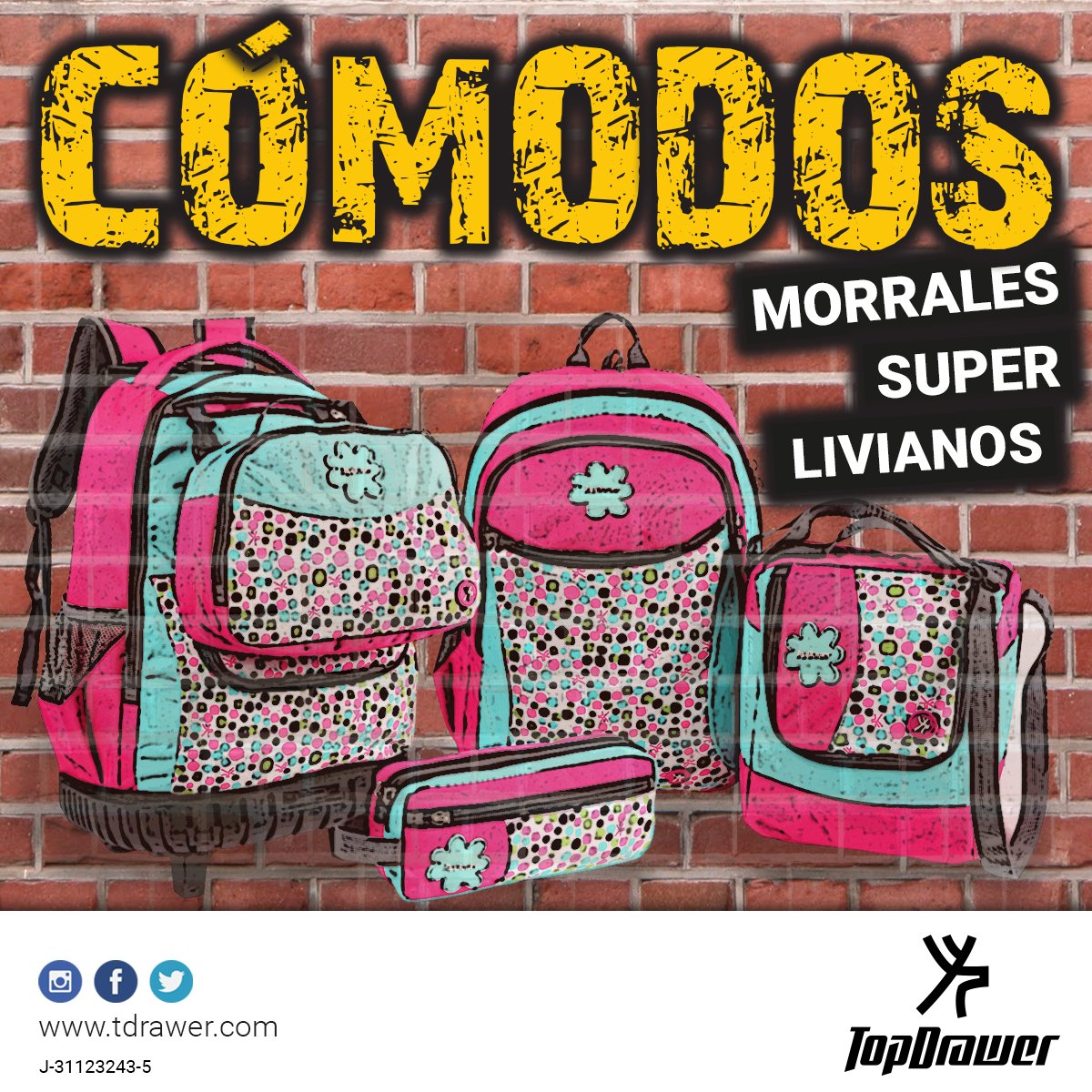 TopDrawerCom's tweet image. #MorralesSuperLivianos #MorralesCómodos #ContigoDondeQuieras Visítanos tdrawer.com