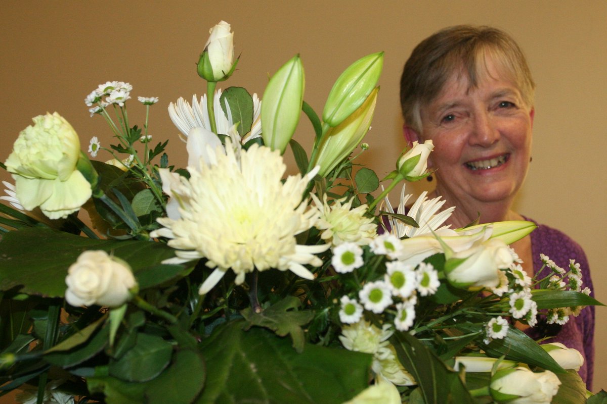 We had a great evening with Gill Mills. Her containers were fabulous &amp; inspiration for her lovely arrangements #NAFAS #FlowerDemonstration