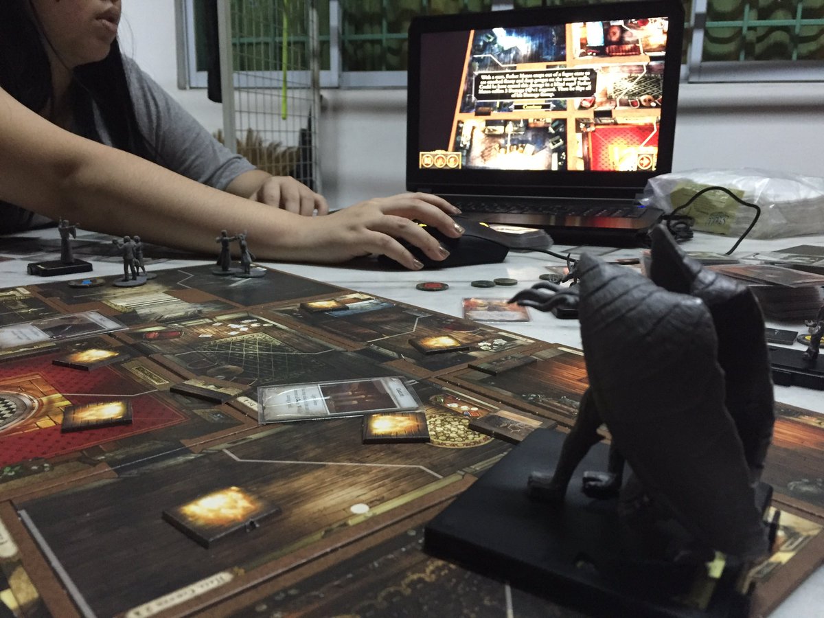 gamermins's tweet photo. Mansions of Madness impromptu session! This time saw the Star Spawn. Also, wrong rule we've been negating skill checks too easily!! #nocount https://t.co/gA0L6vtLJj