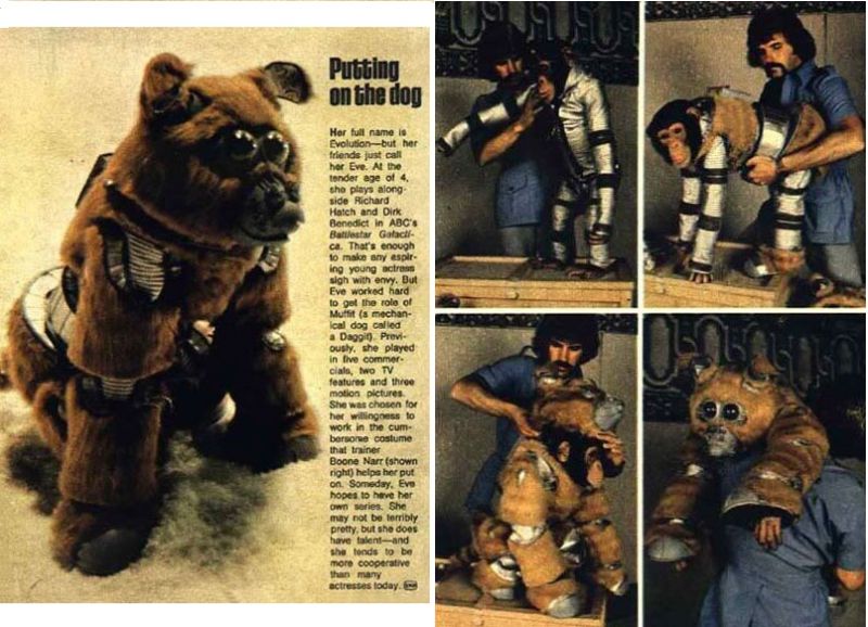 TallKeven's tweet photo. Holy shit, the robot dog WAS A CHIMP!!!! #Daggit #BattlestarGalactica https://t.co/gwDKcpq5Ea