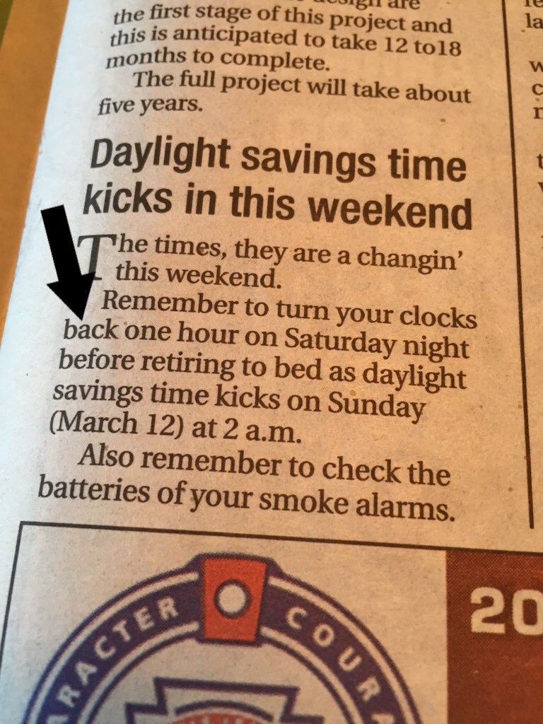 Sherri_Dyer's tweet photo. Hey #cambridgetimes it's "spring up, fall back"
#fakenews https://t.co/V6OUOGrjkM