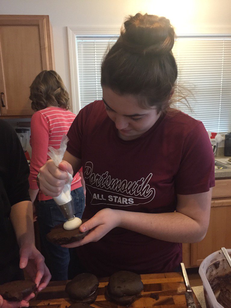 MegPechenick's tweet photo. Zola filling whoopie pies #nhsprojectweek https://t.co/JS2VbIQ41W