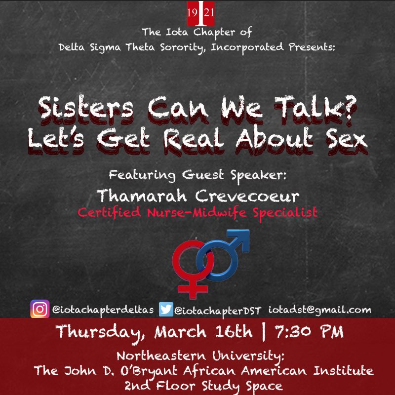 Join us NEXT THURSDAY for our event on safe-sex practices featuring guest speaker Thamarah Crevecoeur!
