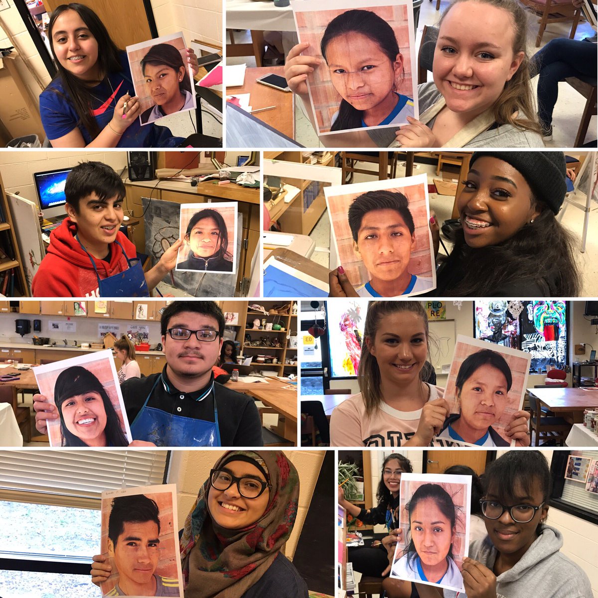 art_mceachern's tweet photo. Painting II/NAHS has received photos of orphans in Bolivia for the #MemoriesProject! Portraits coming soon! #YouthArtMonth #cobbartrocks https://t.co/BpVsChHzbW