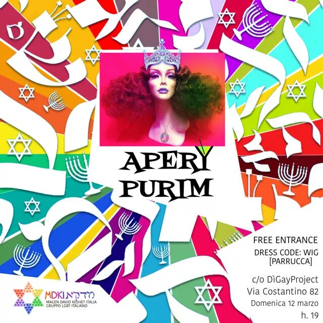 DavidKeshet's tweet photo. Il vero #Purim anzi #AperyPurim #rainbow a #Roma? Ovviamente targato #MDKI... Domenica #12marzo 🌈 🌈 🌈 🌈 #LGBT @romaebraica @gaycenter_it https://t.co/JDkcMZwuEA