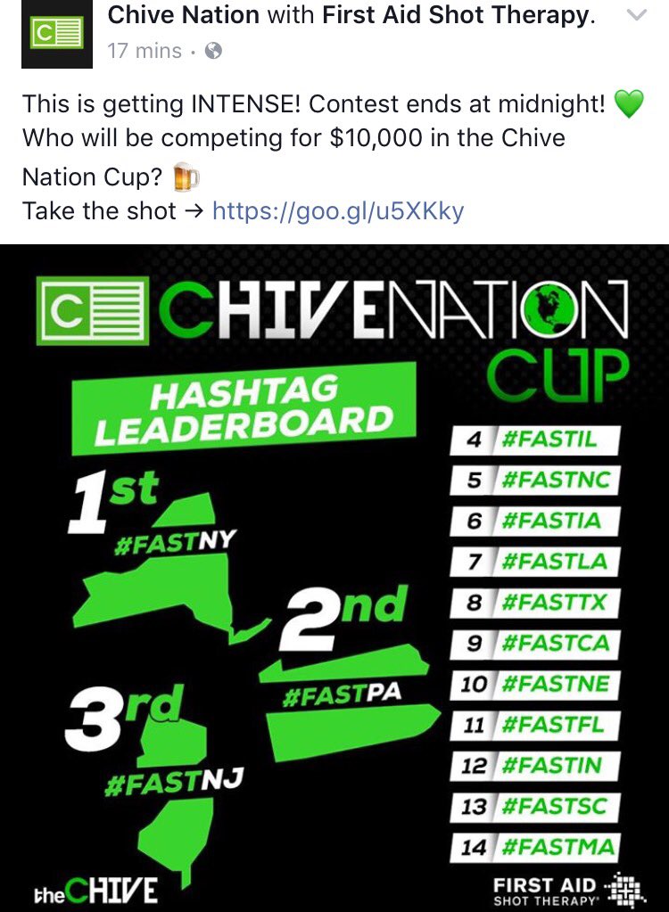 🎵 It's the final countdown! 🎵
Push towards the finish, Texas! Instagram and Twitter gives us the best chance at this! #fasttx <a href="/ChiveNation/">Chive Nation</a>