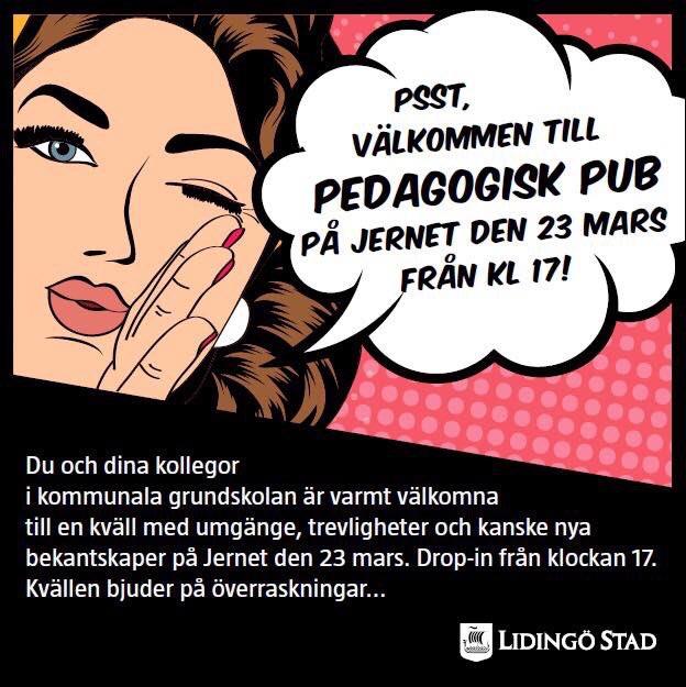 Välkommen till #pedagogiskpub tillsammans med oss på #lidskol #alltannatänkommunalgrått