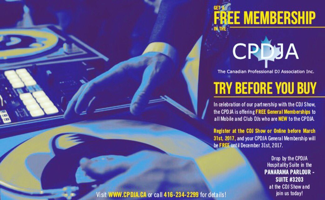 CPDJA's tweet image. In celebration of our partnership w @CDJShow, we're offering FREE General Memberships to all #MobileDJs, #ClubDJs at the #CDJShow #DJlife