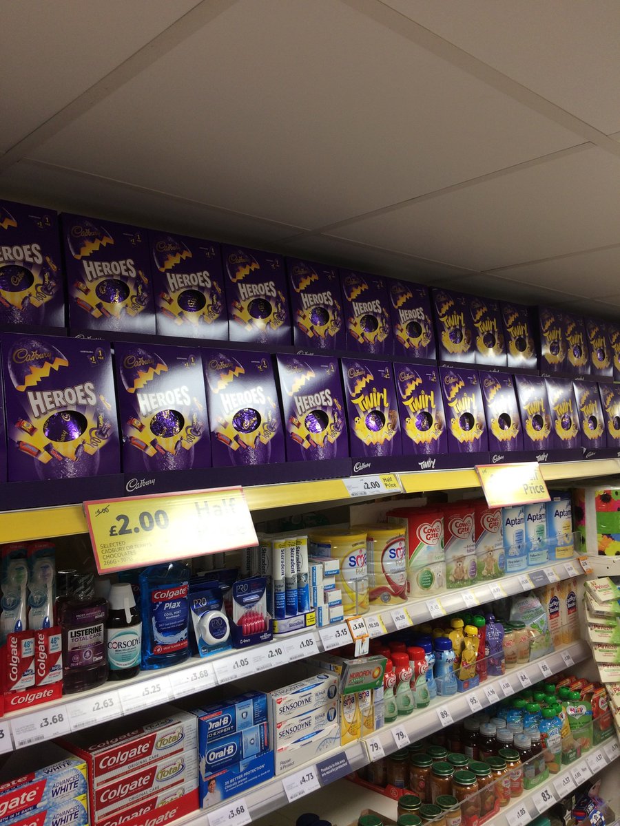 Express6804's tweet image. Large Easter eggs now £2.00 at Tesco Grantham harrowby bargen