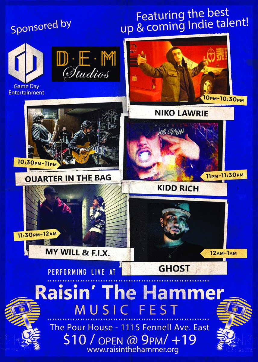 (((((((((( RAISIN' THE HAMMER MUSIC FEST ))))))))))))

Saturday Mar 18th @ The Pour House / Hamilton, Ontario

$10 Cover / 9pm - 2am