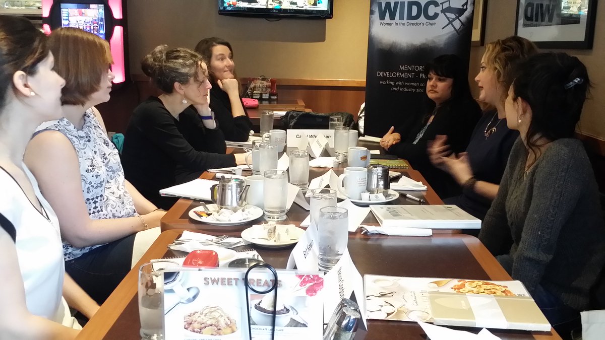 WIDC_ca's tweet photo. DAY4 @WIDC_ca #CAM w @TELUS reps #SmitaAcharya #ErinMussolum & alumna director @opiatepix Karen Lam. #STORYHIVE #OptikLocal @Telefilm_Canada https://t.co/8Lxnr2ATY3