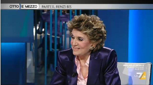 DMorgendorferr's tweet photo. Dopo l'intervento di Franca Leosini il programma non si chiamerà più #ottoemezzo ma #diecielode https://t.co/OT1fAD45Ha