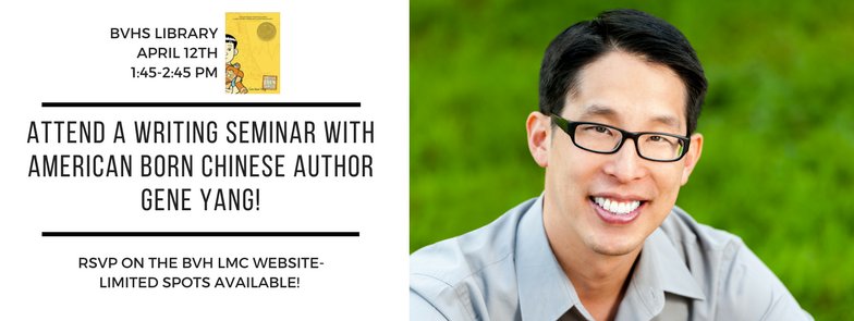 BVH Students: Start your break right by registering for a writer's workshop with Gene Yang! goo.gl/forms/AvqlXyss…