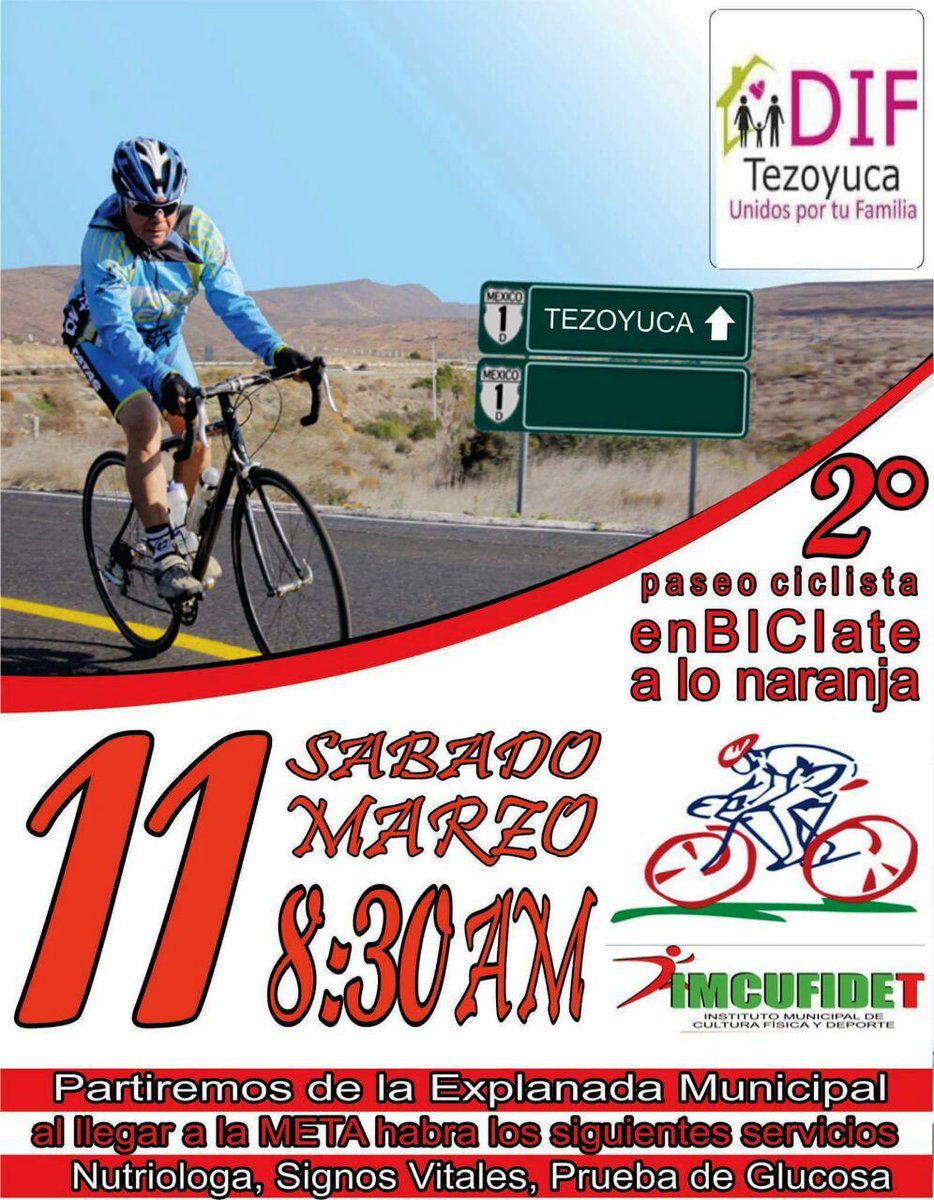 Tezoyuca2018's tweet photo. Paseo Ciclista con motivo del Día Internacional de la Mujer, el punto de reunión es en la explanada municipal, a las 08:30 horas. https://t.co/Sra4UpO3Yn