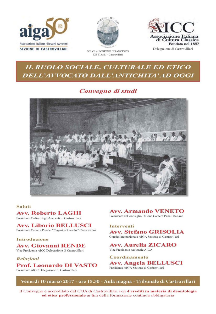 giovaniavvocati's tweet photo. @mvaira @aureliazicaro @AngelaBellusci 
Immagini Convegno #AigaCastrovillari 
Ruolo Sociale Culturale Etico #Avvocato https://t.co/Av5qbj28wP