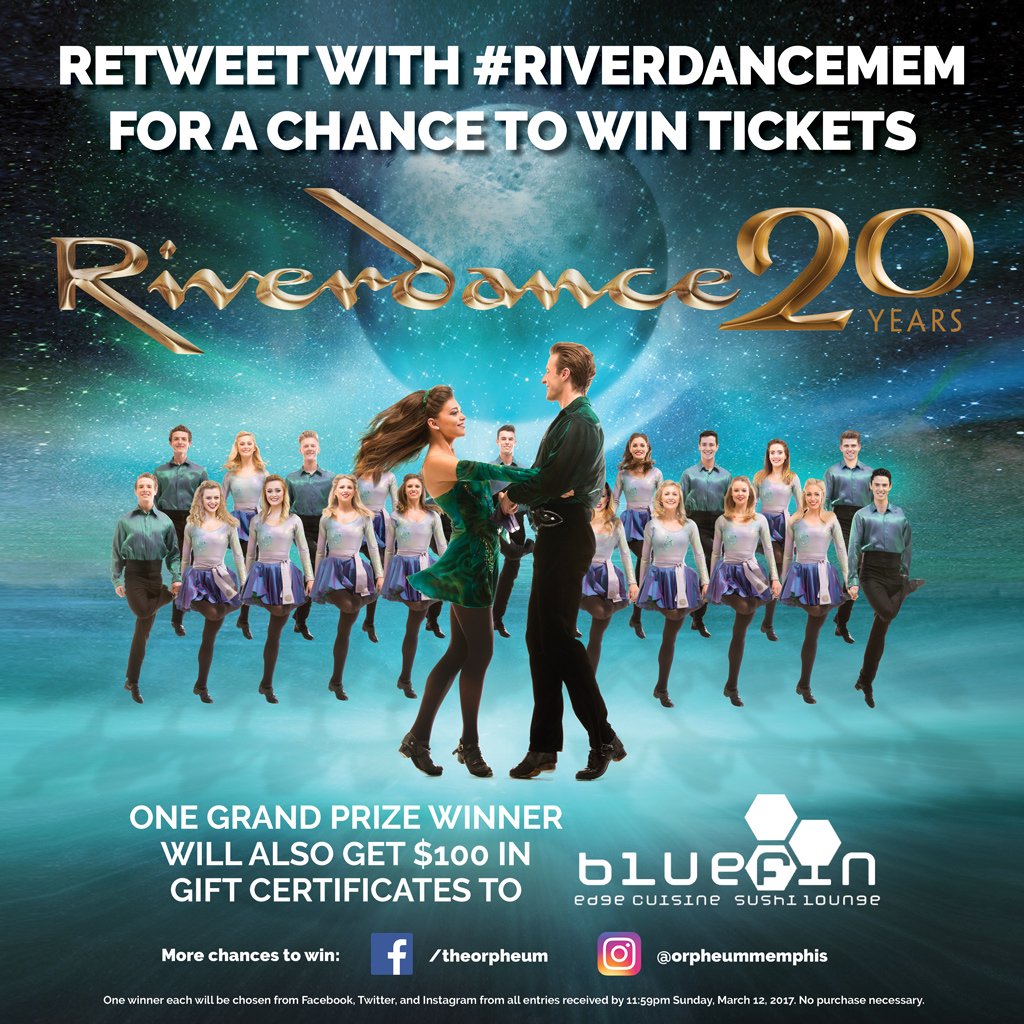 TheOrpheumTN's tweet photo. Last chance! Retweet for a chance to win tickets to Riverdance on 3/24! Enter before 11:59pm 3/12. Full details at https://t.co/BMbOk6d6eb. https://t.co/bJSTLTQZMc