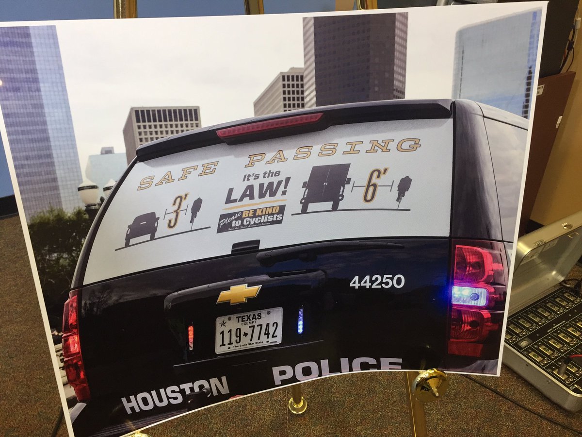 SylvesterTurner's tweet photo. We are announcing new enforcement program for the City's 3-foot Safe Passing Law, that protects cyclists. https://t.co/dwAkeH3yIo