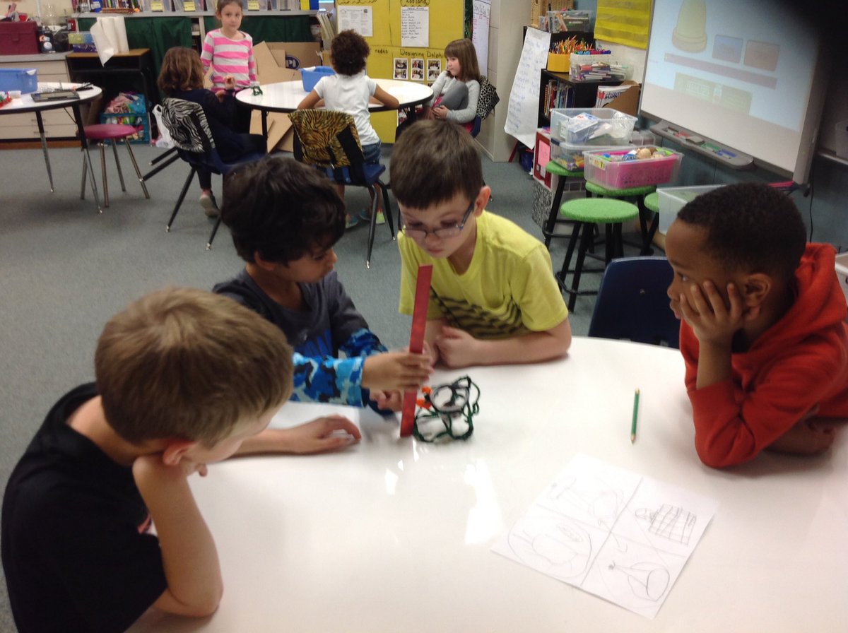 KimbraBratton's tweet photo. We are Civil Engineers making a holder out of pipe cleaners that will suspend a cup of pennies.@Donald_ES https://t.co/QG29uDlxwI