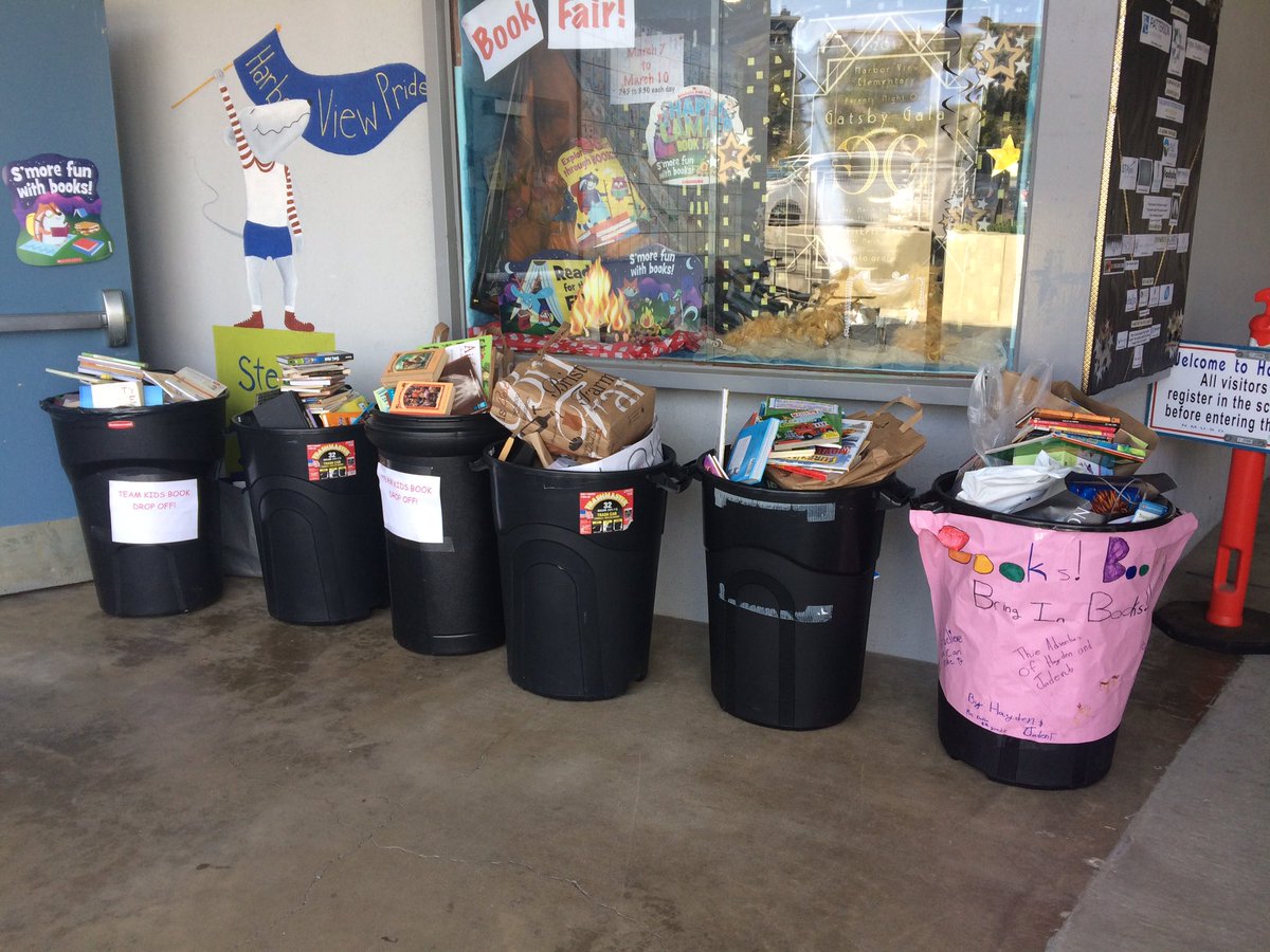 HarborViewPFO's tweet photo. WTG HV! Student-driven Team Kids filled 6+ BINS of books for a Compton elem. school's library. #hvepride #teamkids https://t.co/ai0d1TuHhJ