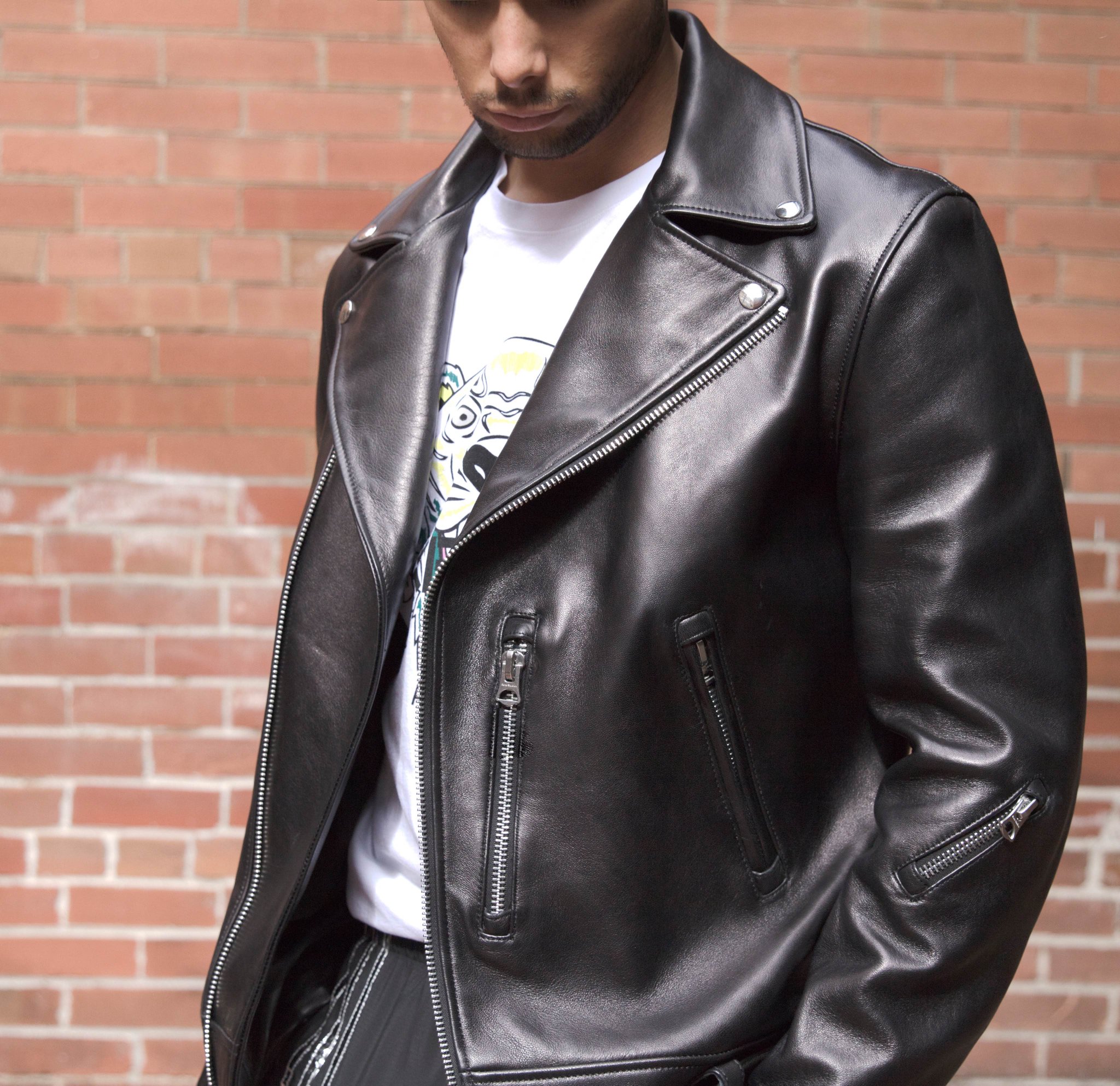 ボトムを作り続け40年 acne studious 46 ライダース ブラック NATE