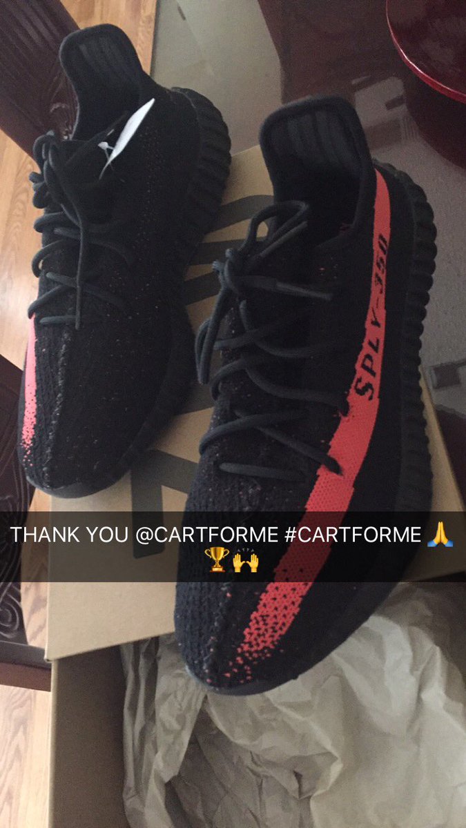 mightyfresh21's tweet photo. Thank you @cartforme #cartforme #yeezys #adidas #350v2 https://t.co/qzdP2Lkul1