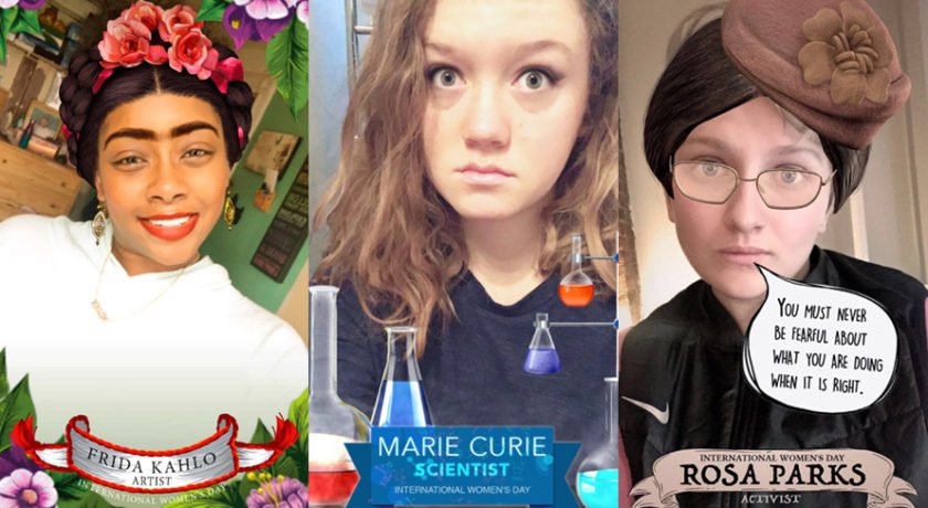 Snapchat created lenses featuring three of history’s most renowned women! 360sc.co/2n8Bn8g